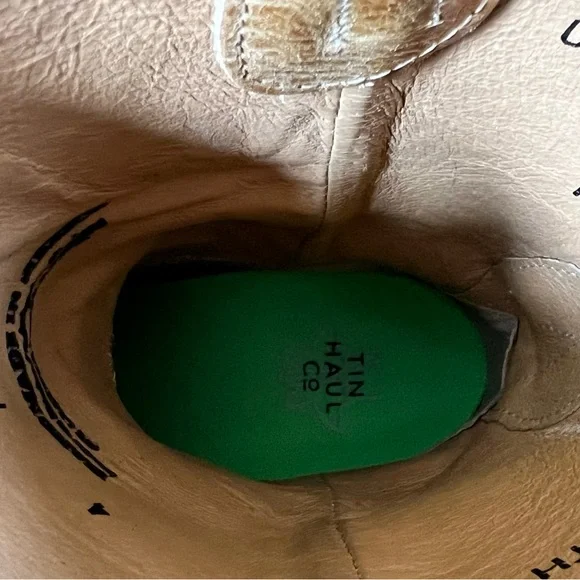 Tin Haul Tan Leather Cowboy Boots with bright floral pattern - Picture 10 of 12